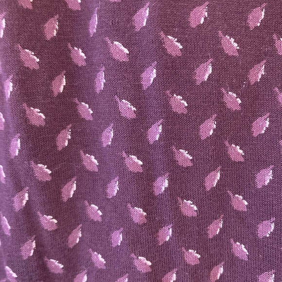 NWT Loft Blouse Long Sleeve Mixed Media Plum Leaf Pattern MP - Picture 3 of 7